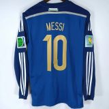 2014 Argentina Away Long Sleeve Retro Soccer Jersey