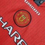 1996 Man Utd Home Long Sleeve Retro Soccer Jersey