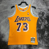 1999 LAKERS RODMAN #73 Yellow Retro Top Quality Hot Pressing NBA Jersey