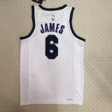 22-23 LAKERS JAMES #6 White City Edition Top Quality Hot Pressing NBA Jersey