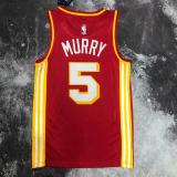 HAWKS MURRY #5 Red Top Quality Hot Pressing NBA Jersey (Trapeze Edition)