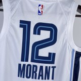 2023 GRIZZLIES MORANT #12 White Top Quality Hot Pressing Kids NBA Jersey