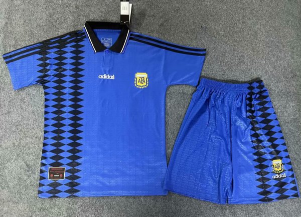 1994 Argentina Away Retro Kids Soccer Jersey