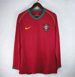 2006 Portugal Home Long Sleeve Retro Soccer Jersey