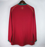 2006 Portugal Home Long Sleeve Retro Soccer Jersey