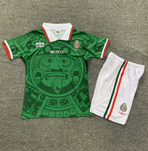 1998 Mexico Home Retro Kids Soccer Jersey