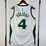 23-24 CELTICS HOLIDAY #4 White City Edition Home Top Quality Hot Pressing NBA Jersey