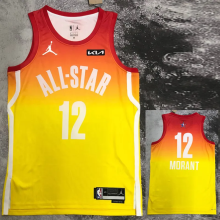 2023 ALL STAR MORANT #12 Yellow Top Quality Hot Pressing NBA Jersey