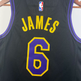 23-24 LAKERS JAMES #6 Black City Edition Top Quality Hot Pressing NBA Jersey