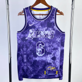 22-23 LAKERS JAMES #6 Purple Top Quality Hot Pressing NBA Jersey (荣耀版)