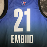 2023 ALL STAR EMBIID #21 Blue Top Quality Hot Pressing NBA Jersey