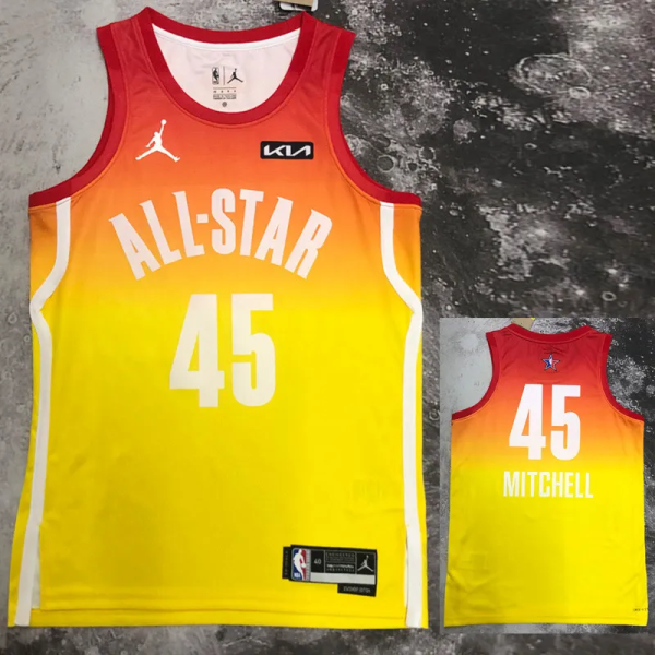 2023 ALL STAR MITCHELL #45 Yellow Top Quality Hot Pressing NBA Jersey