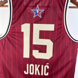 23-24 ALL-STAR JOKIC #15 Red Top Quality Hot Pressing NBA Jersey