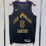 23-24 LAKERS JAMES #6 Black City Edition Top Quality Hot Pressing NBA Jersey