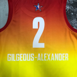 2023 ALL STAR GILGEOUS-ALEXANDER #2 Yellow Top Quality Hot Pressing NBA Jersey