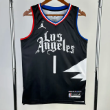 22-23 CLIPPERS HARDEN #1 Black Top Quality Hot Pressing NBA Jersey (Trapeze Edition) 飞人版