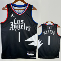 22-23 CLIPPERS HARDEN #1 Black Top Quality Hot Pressing NBA Jersey (Trapeze Edition) 飞人版