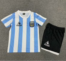 1986 Argentina Away Retro Kids Soccer Jersey