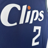 23-24 CLIPPERS LEONARD #2 Dark blue City Edition Top Quality Hot Pressing NBA Jersey