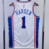 22-23 76ERS HARDEN #1 White Top Quality Hot Pressing NBA Jersey