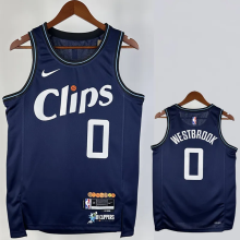 23-24 CLIPPERS WESTBROOK #0 Dark blue City Edition Top Quality Hot Pressing NBA Jersey