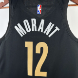 23-24 Grizzlies MORANT #12 Black City Edition Top Quality Hot Pressing NBA Jersey