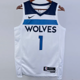 22-23 Timberwolves ANDERSON #1 White Top Quality Hot Pressing NBA Jersey