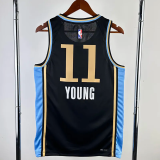 23-24 Hawks YOUNG #11 Black City Edition Top Quality Hot Pressing NBA Jersey