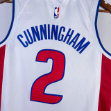 22-23 Pistons CUNNINGHAM #2 White Top Quality Hot Pressing NBA Jersey