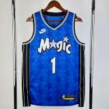 23-24 Magic McGRADY #1 Dark Blue Top Quality Hot Pressing NBA Jersey (Retro Logo)(V领)