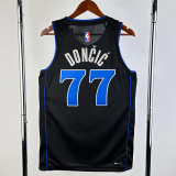 23-24 Dallas Mavericks DONCIC #77 Black City Edition Top Quality Hot Pressing NBA Jersey(V领)
