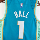 23-24 Hornets BALL #1 Blue City Edition Top Quality Hot Pressing NBA Jersey