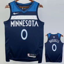 22-23 Timberwolves RUSSELL #0 Blue Top Quality Hot Pressing NBA Jersey