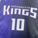 23-24 Kings SABONIS #10 Purple Top Quality Hot Pressing NBA Jersey (Trapeze Edition)飞人版