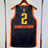 23-24 OKC Thunder GILGEOUS-ALEXANDER #2 Dark Blue City Edition Top Quality Hot Pressing NBA Jersey