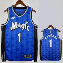 23-24 Magic McGRADY #1 Dark Blue Top Quality Hot Pressing NBA Jersey (Retro Logo)(V领)