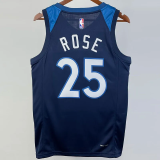 22-23 Timberwolves ROSE #25 Blue Top Quality Hot Pressing NBA Jersey
