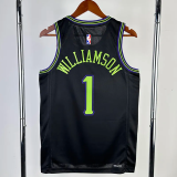 23-24 Pelicans MILLIAMSON #1 Black City Edition Top Quality Hot Pressing NBA Jersey