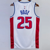 22-23 Pistons ROSE #25 White Top Quality Hot Pressing NBA Jersey