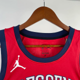 22-23 Pelicans McCOLLUM #3 Red Top Quality Hot Pressing NBA Jersey (Trapeze Edition) 飞人版
