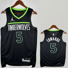 22-23 TIMBERWOLVES EDWARDS #5 Black Top Quality Hot Pressing NBA Jersey (Trapeze Edition)