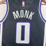 23-24 Kings MONK #0 Black Top Quality Hot Pressing NBA Jersey