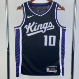 23-24 Kings SABONIS #10 Black Top Quality Hot Pressing NBA Jersey