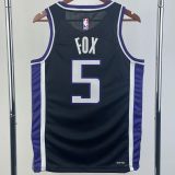23-24 Kings FOX #5 Black Top Quality Hot Pressing NBA Jersey