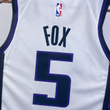 23-24 Kings FOX #5 White Top Quality Hot Pressing NBA Jersey