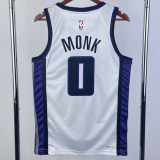 23-24 Kings MONK #0 White Top Quality Hot Pressing NBA Jersey