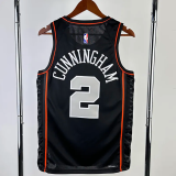 23-24 Pistons CUNNINGHAM #2 Black City Edition Top Quality Hot Pressing NBA Jersey