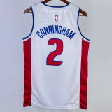 22-23 Pistons CUNNINGHAM #2 White Top Quality Hot Pressing NBA Jersey