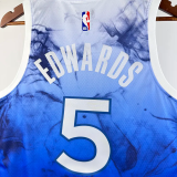 23-24 Timberwolves EDWARDS #5 Blue City Edition Top Quality Hot Pressing NBA Jersey