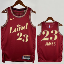 23-24 Cleveland Cavaliers JAMES #23 Red City Edition Top Quality Hot Pressing NBA Jersey